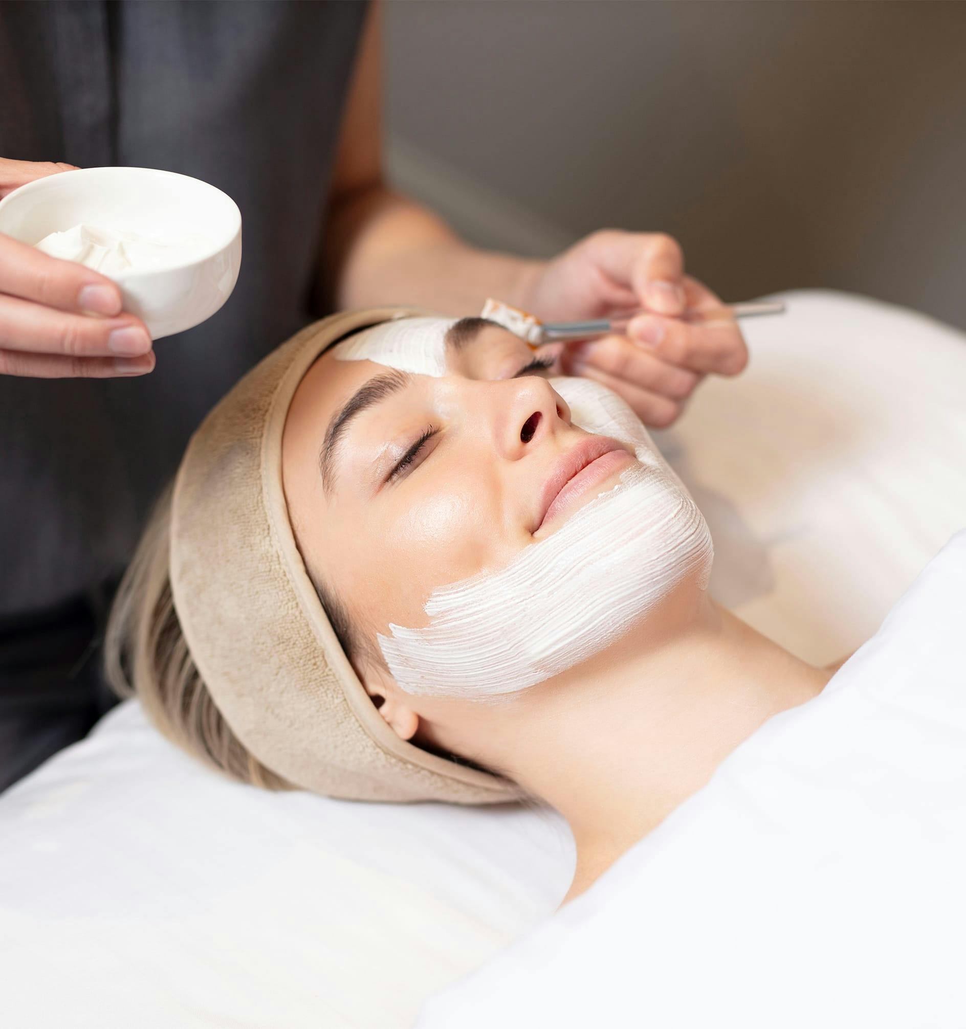 woman getting a facial