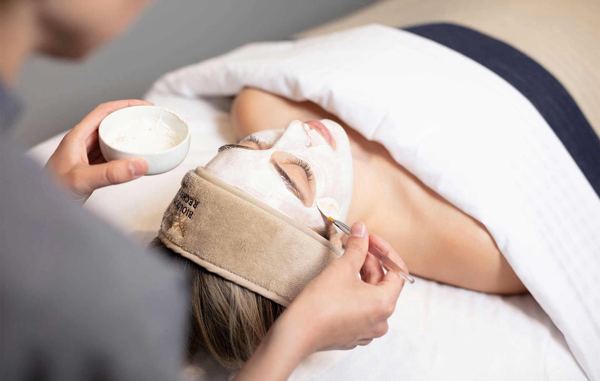 woman getting a facial