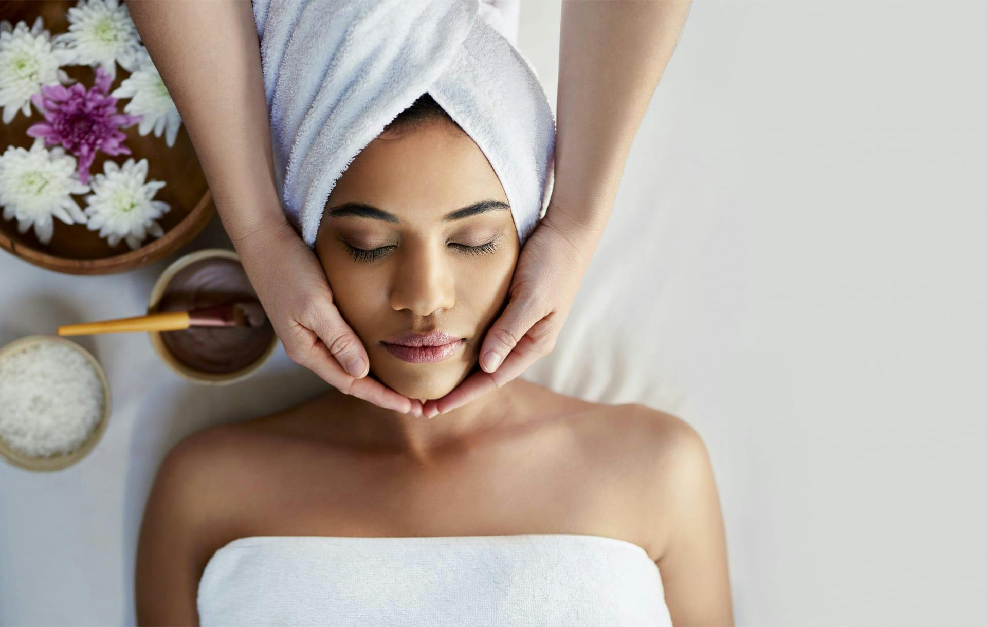 woman getting a facial