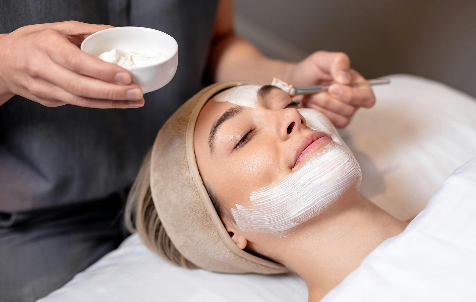 woman getting a facial