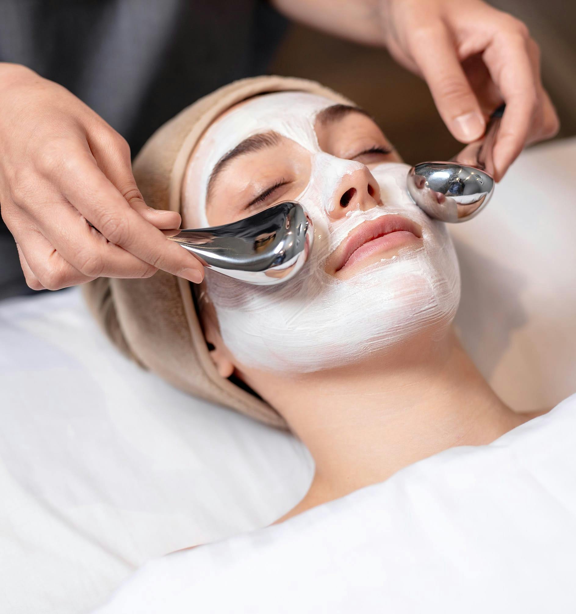 woman getting facial