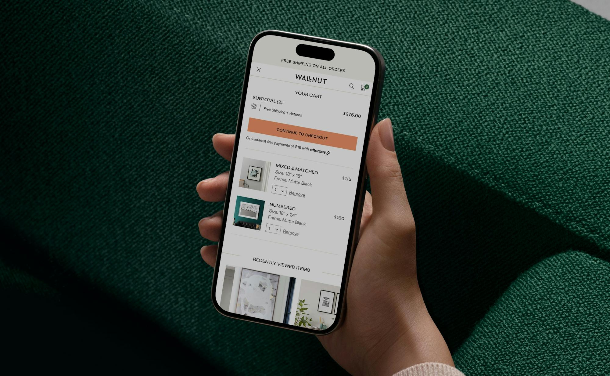 Better Off WALLNUT Phone ui/ux agency
