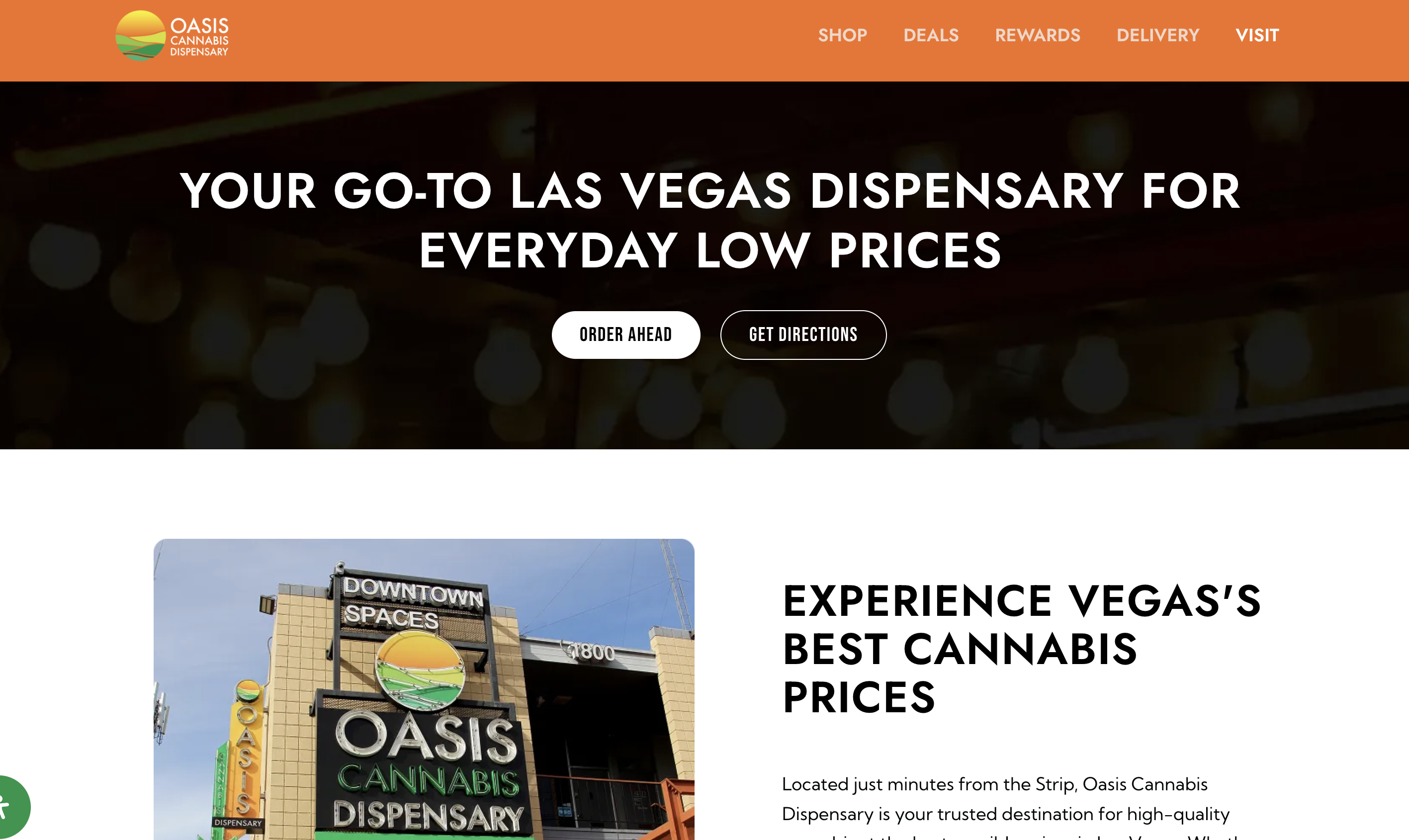 Oasis Cannabis GBP landing page