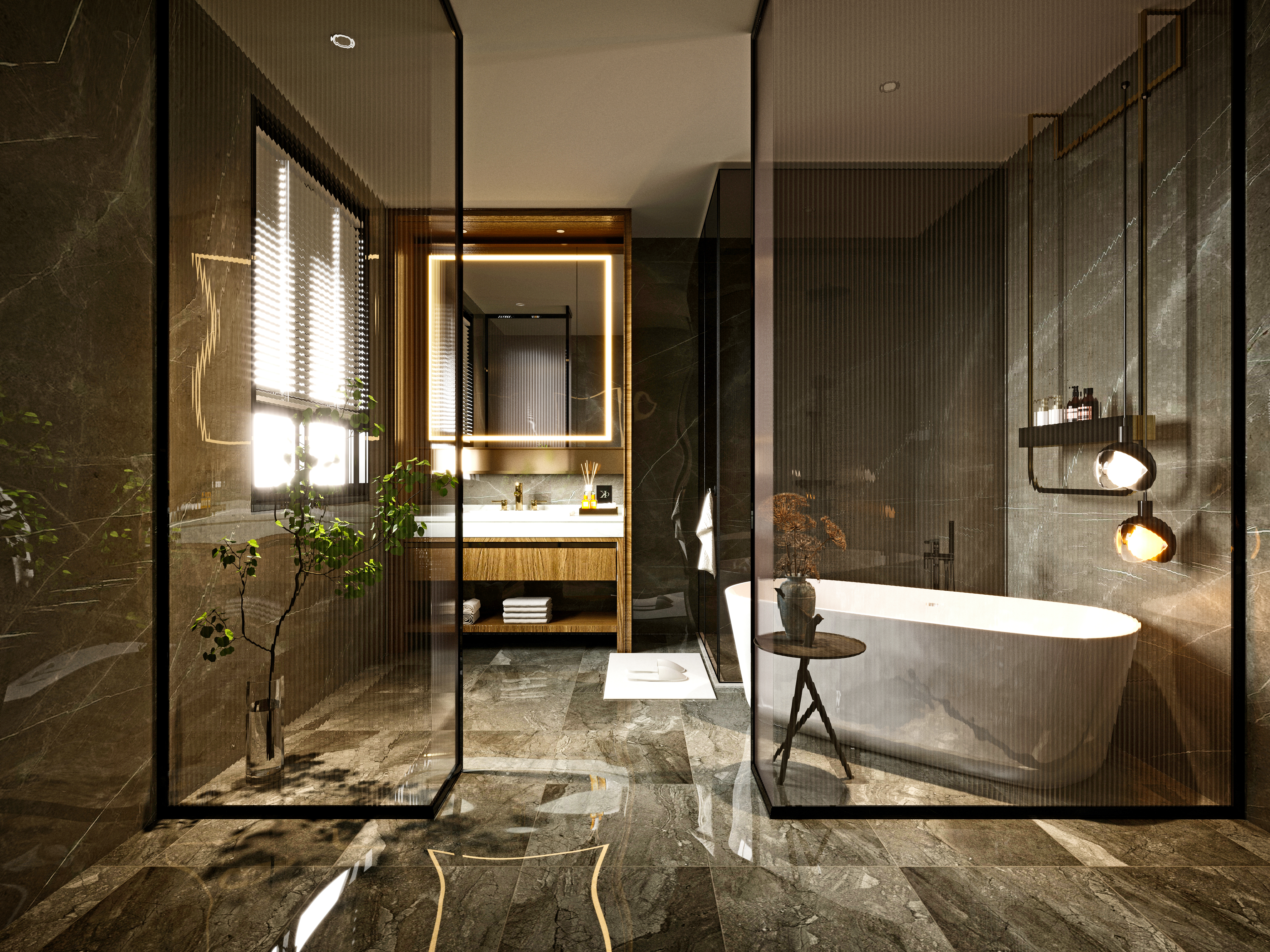 Moderne badkamer, badkamer schoonmaken