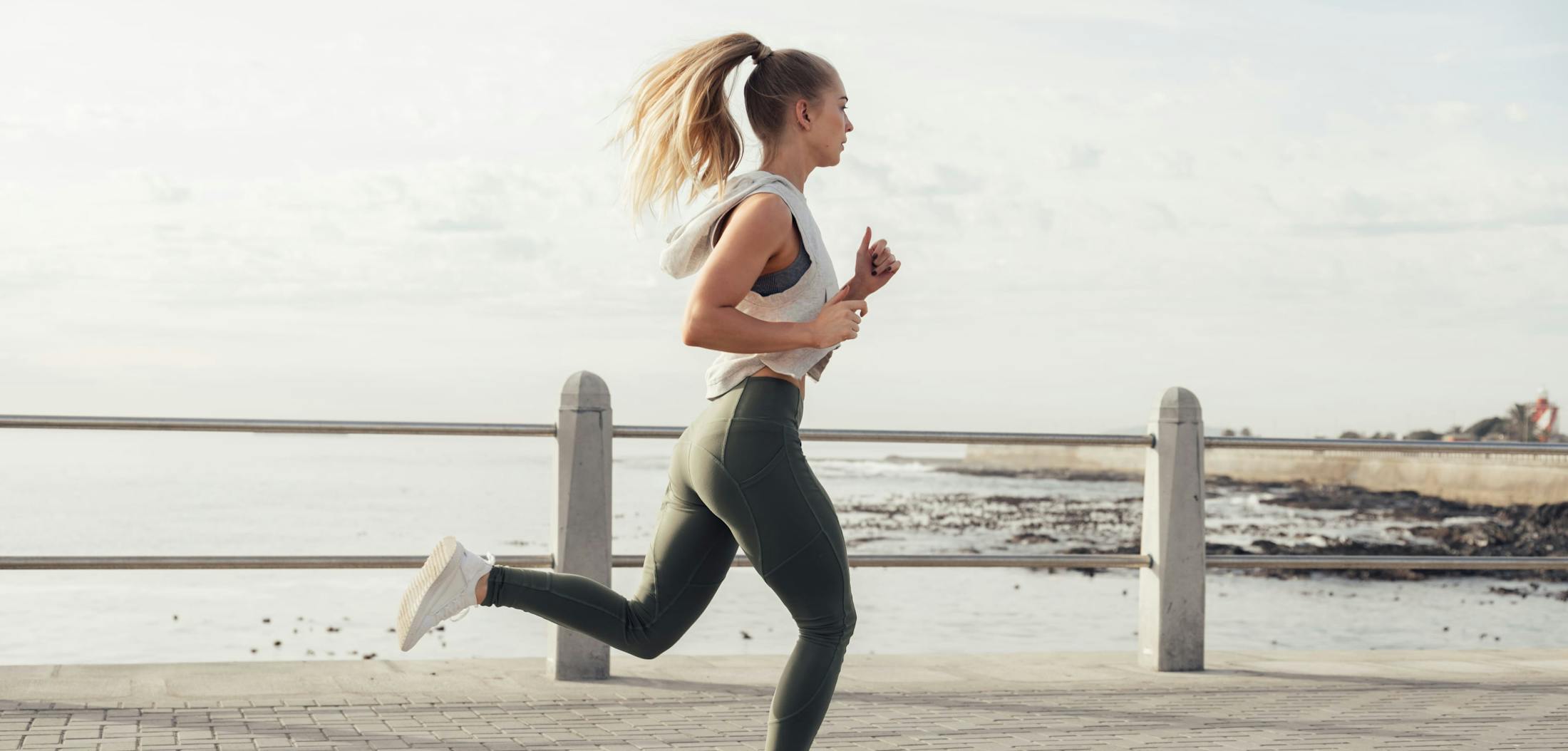 Woman running outside