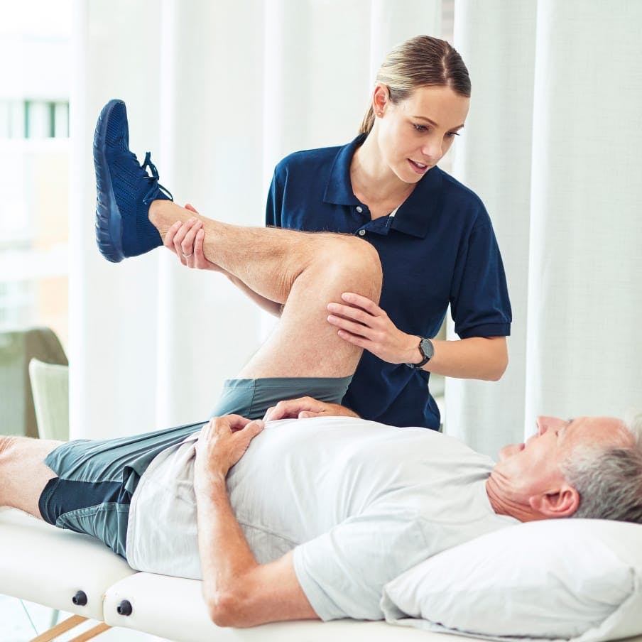 Male patient with doctor