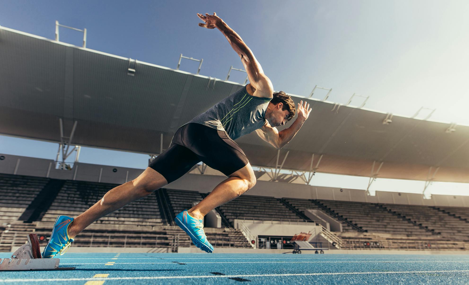 man running track