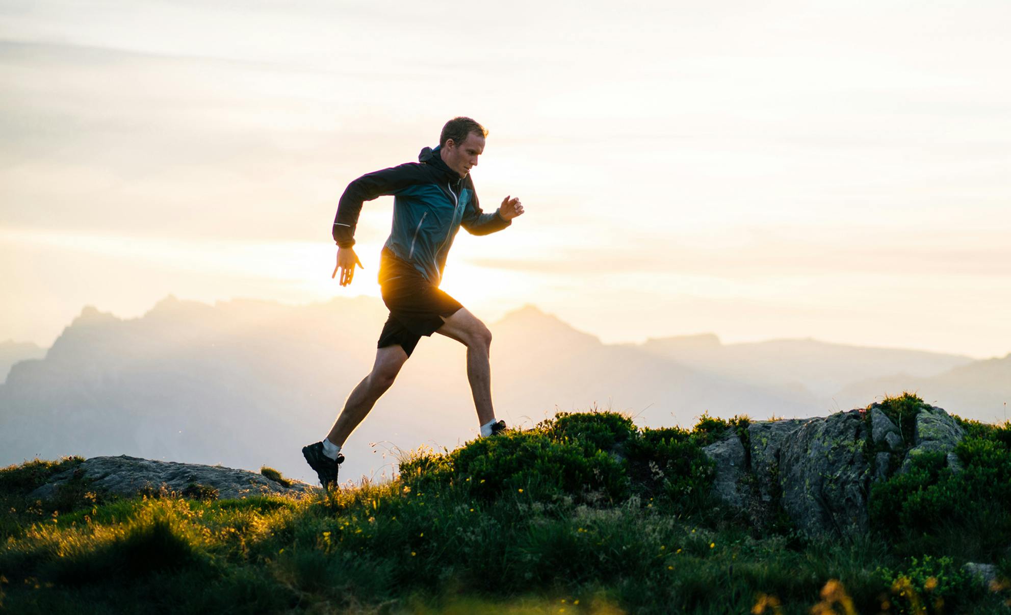 man running on hill