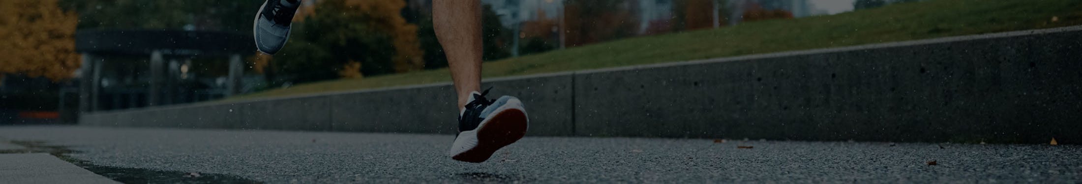person's feet while running