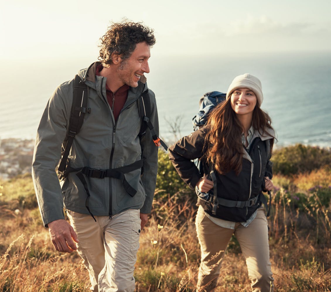 hiking near a cliff