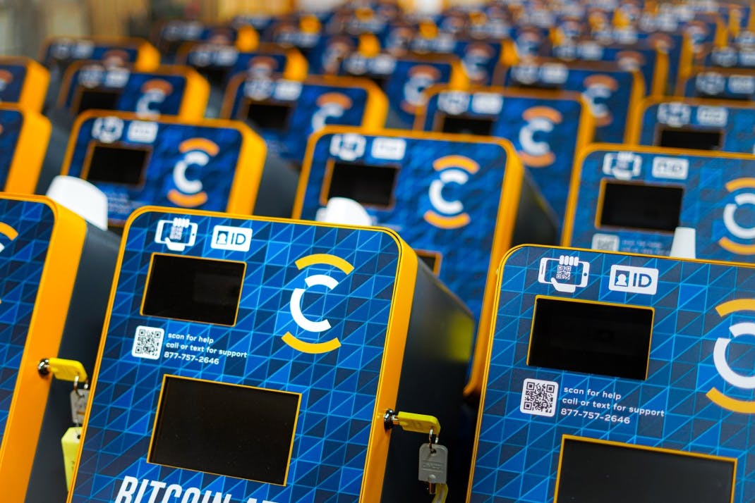 Row of CoinFlip ATMs