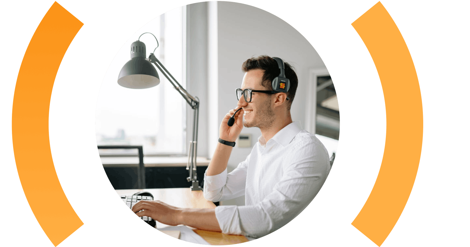 Man on phone talking to support