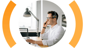 Man on phone talking to support