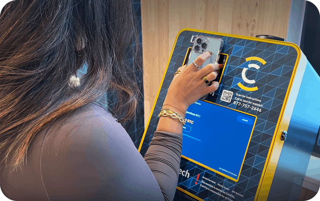 Person using crypto wallet