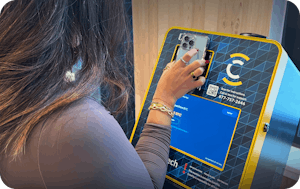 Person using crypto wallet