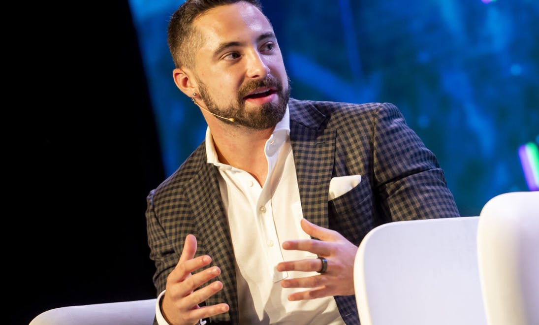 Ben Weiss, CEO of CoinFlip, at a talk