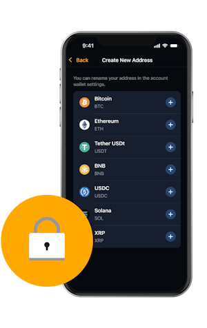 Create new address page of CoinFlip wallet