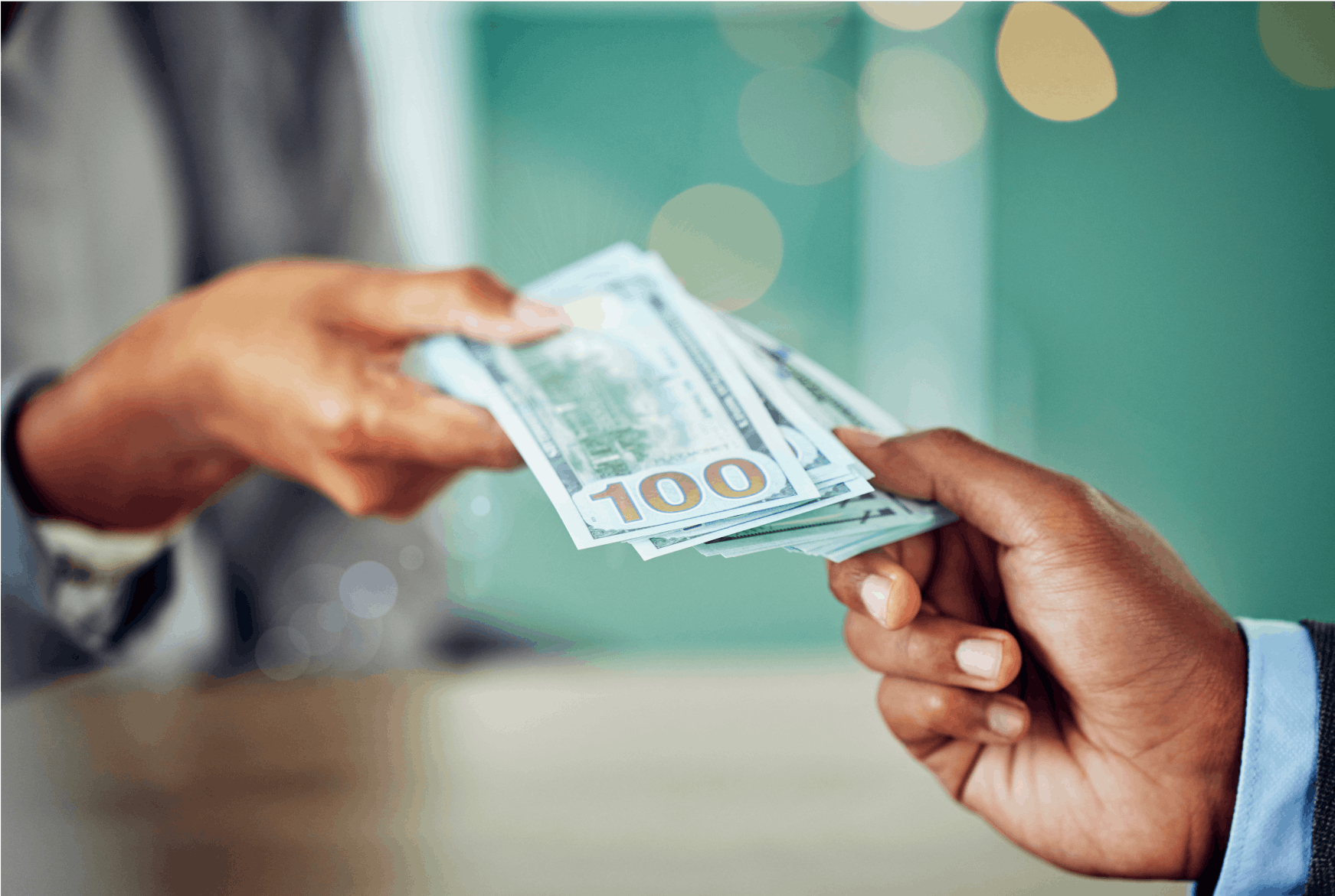 Handing cash off