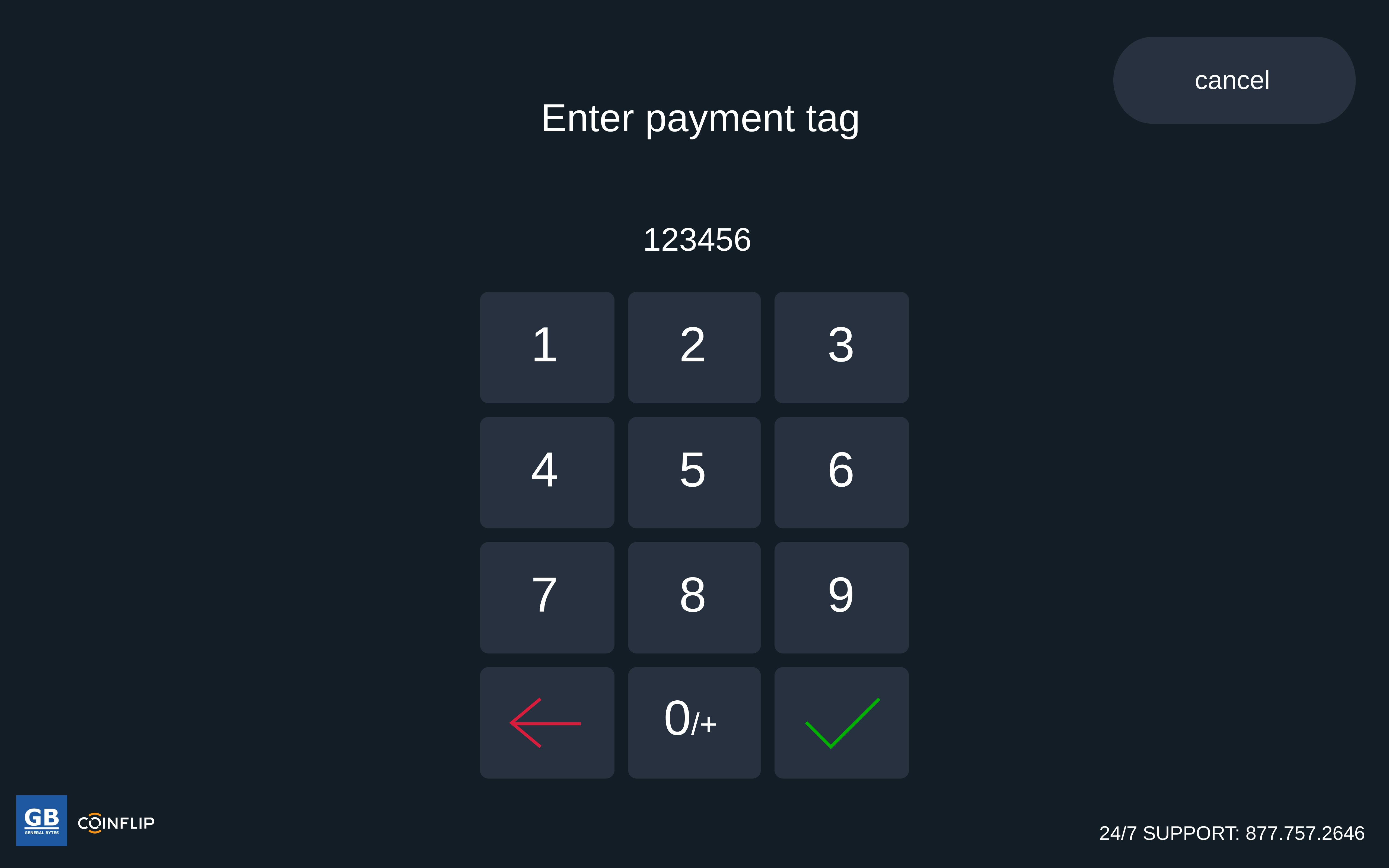 Enter Payment Tag