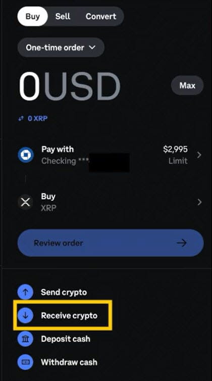 coinbase receive