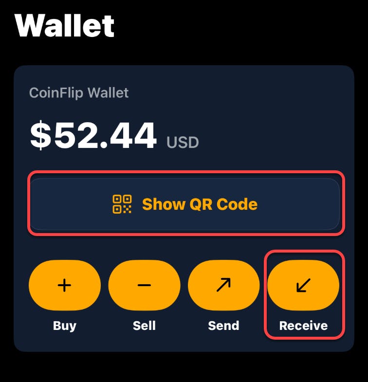 Receive BTC