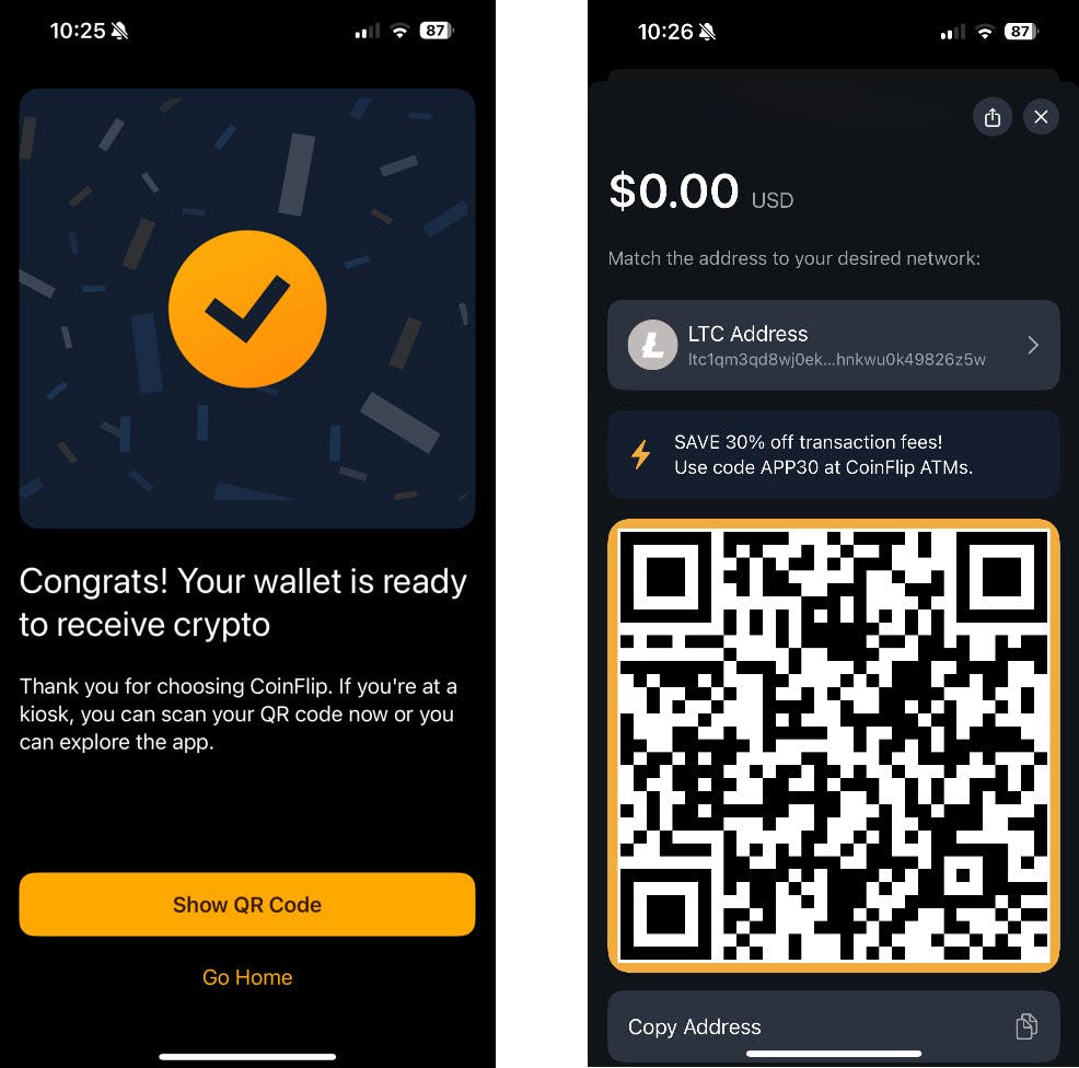 Código QR para la wallet