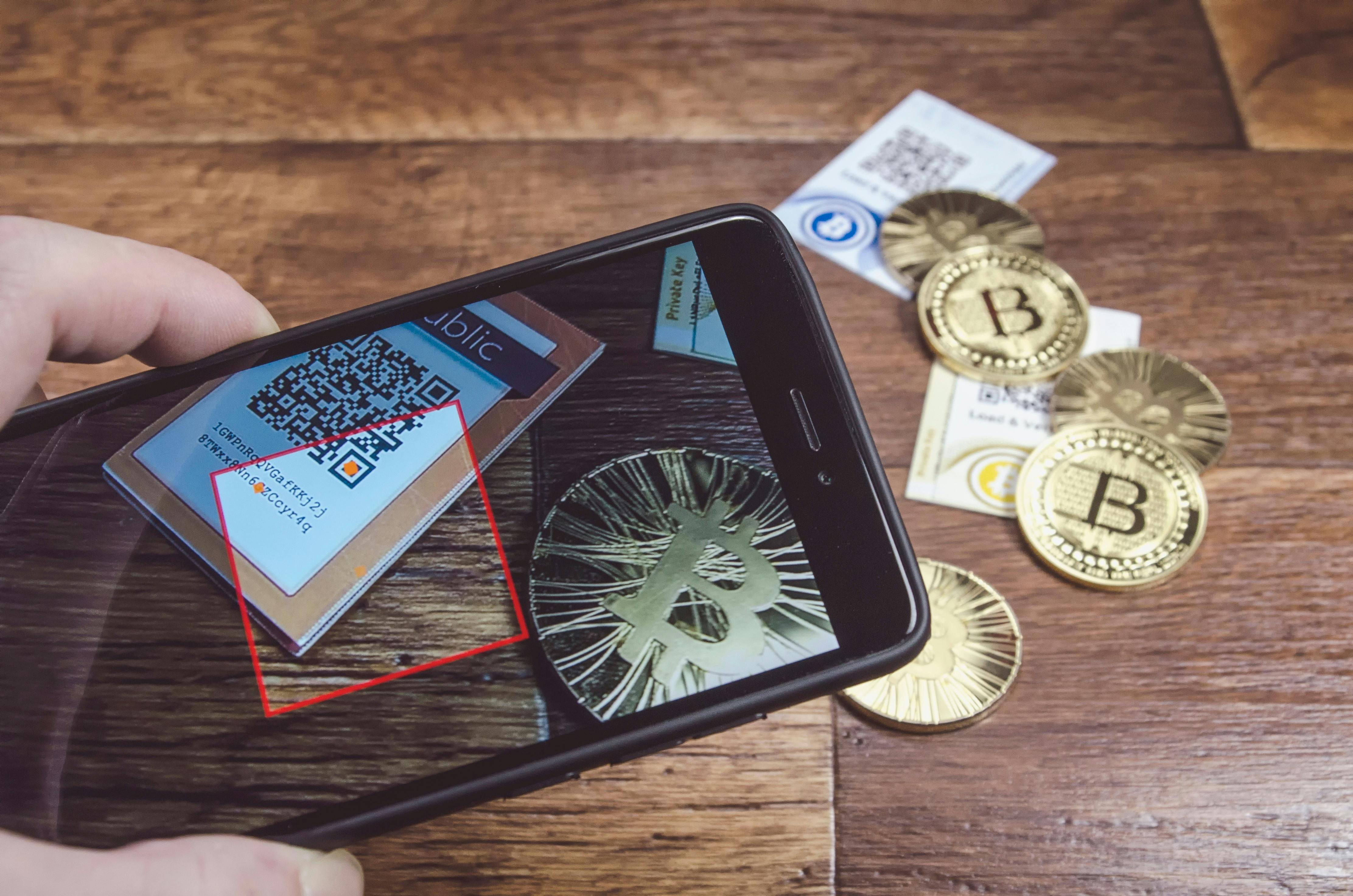 Using a smartphone to buy BTC off a QR code