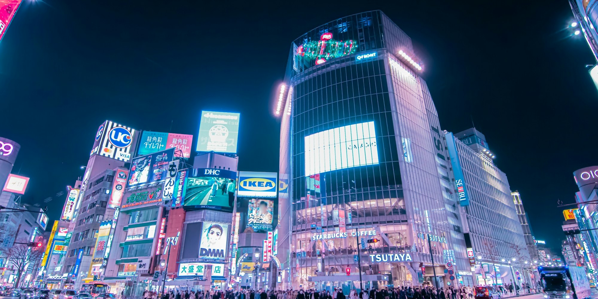 青信号のタイミングでパシャリ!|渋谷スクランブル交差点