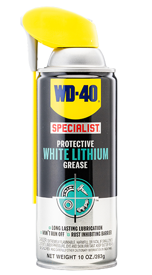 Can of WD-40 Protective White Lithium Grease
