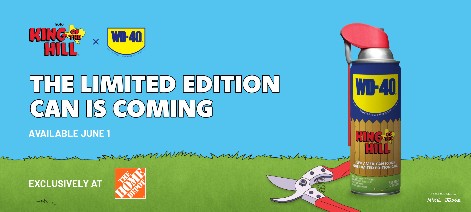‘King of the Hill’-Themed WD-40® Multi-Use Product to be Introduced at The Home Depot: The 15th season of ‘King of the Hill’ premieres this summer with all 10 episodes on Hulu and Hulu on Disney+ for bundle subscribers in the US and on Disney+ internationally