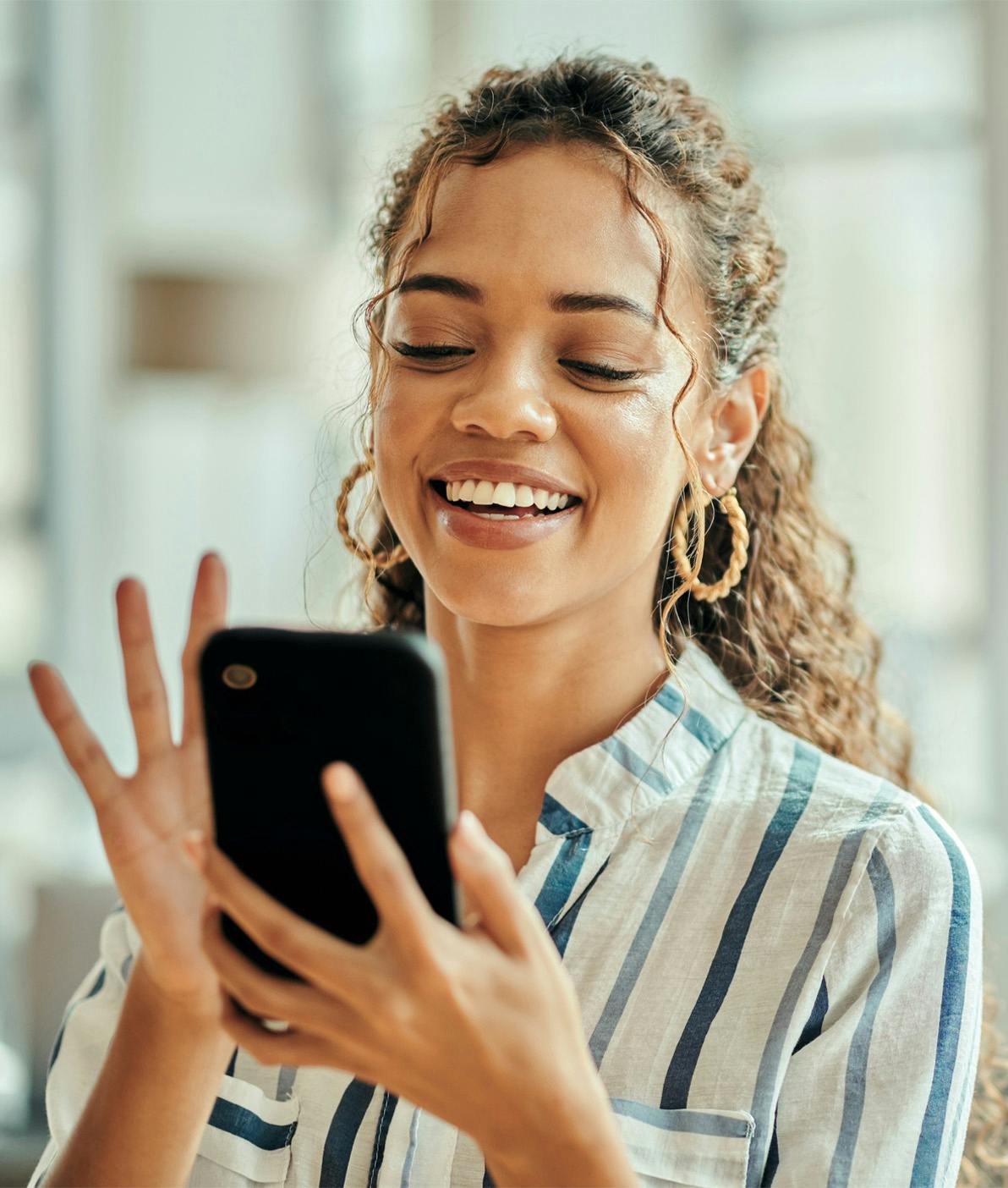 looking on phone