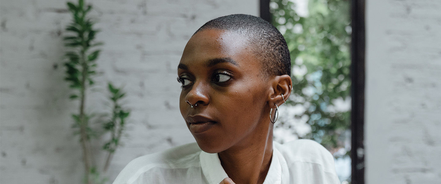 Woman with white shirt