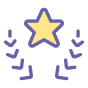 Star with arrows pointing down