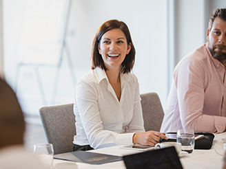 Woman in a board meeting