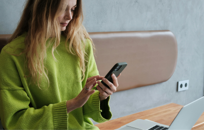Women using her phone