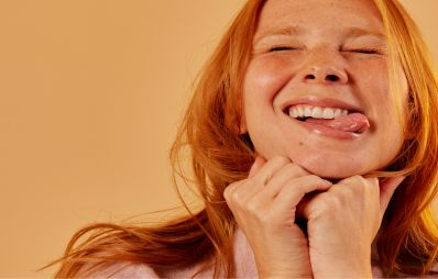 girl sticking out tongue