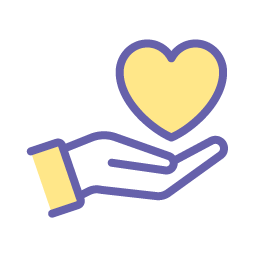 Icon of hand with a heart in it