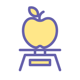 icon of apple on a scale