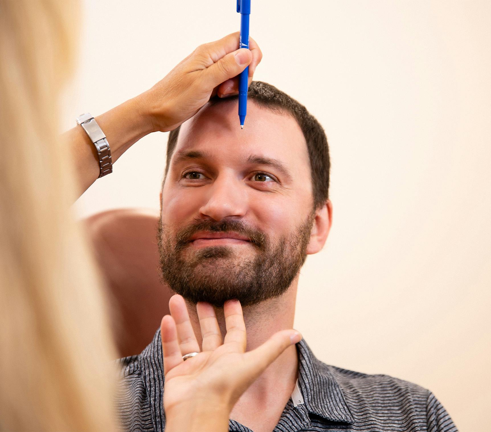 Person with face being looked at