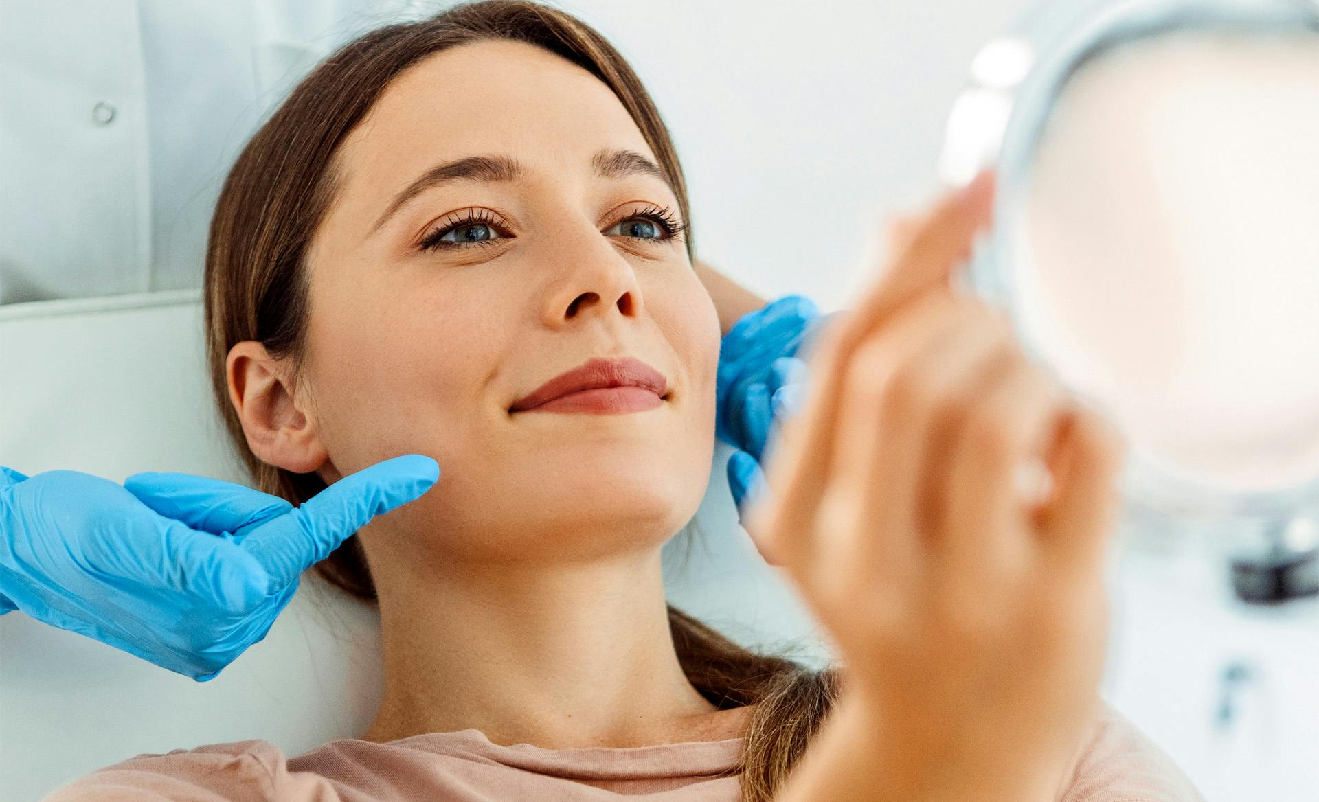 woman looking at mouth