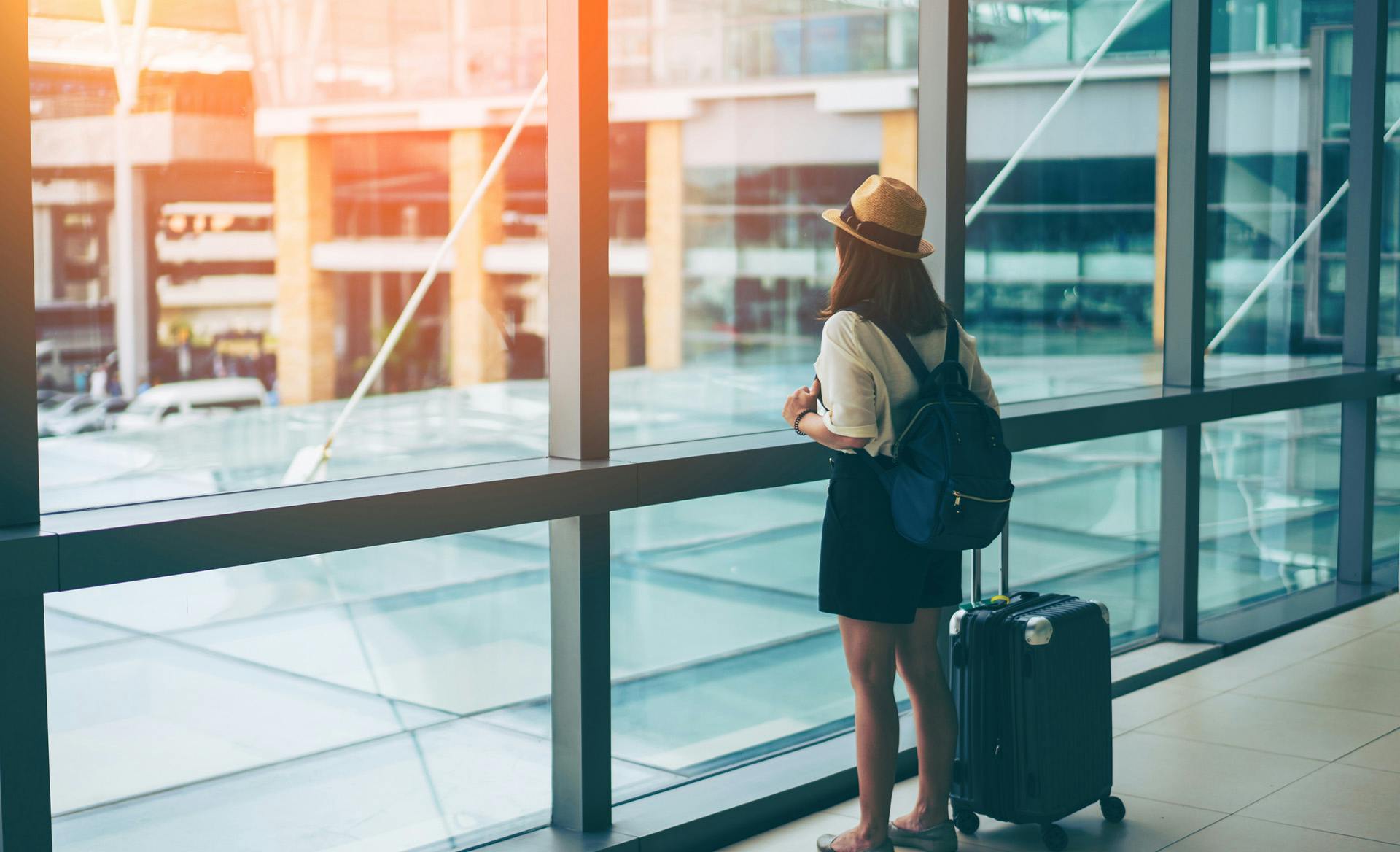 Woman in an airport