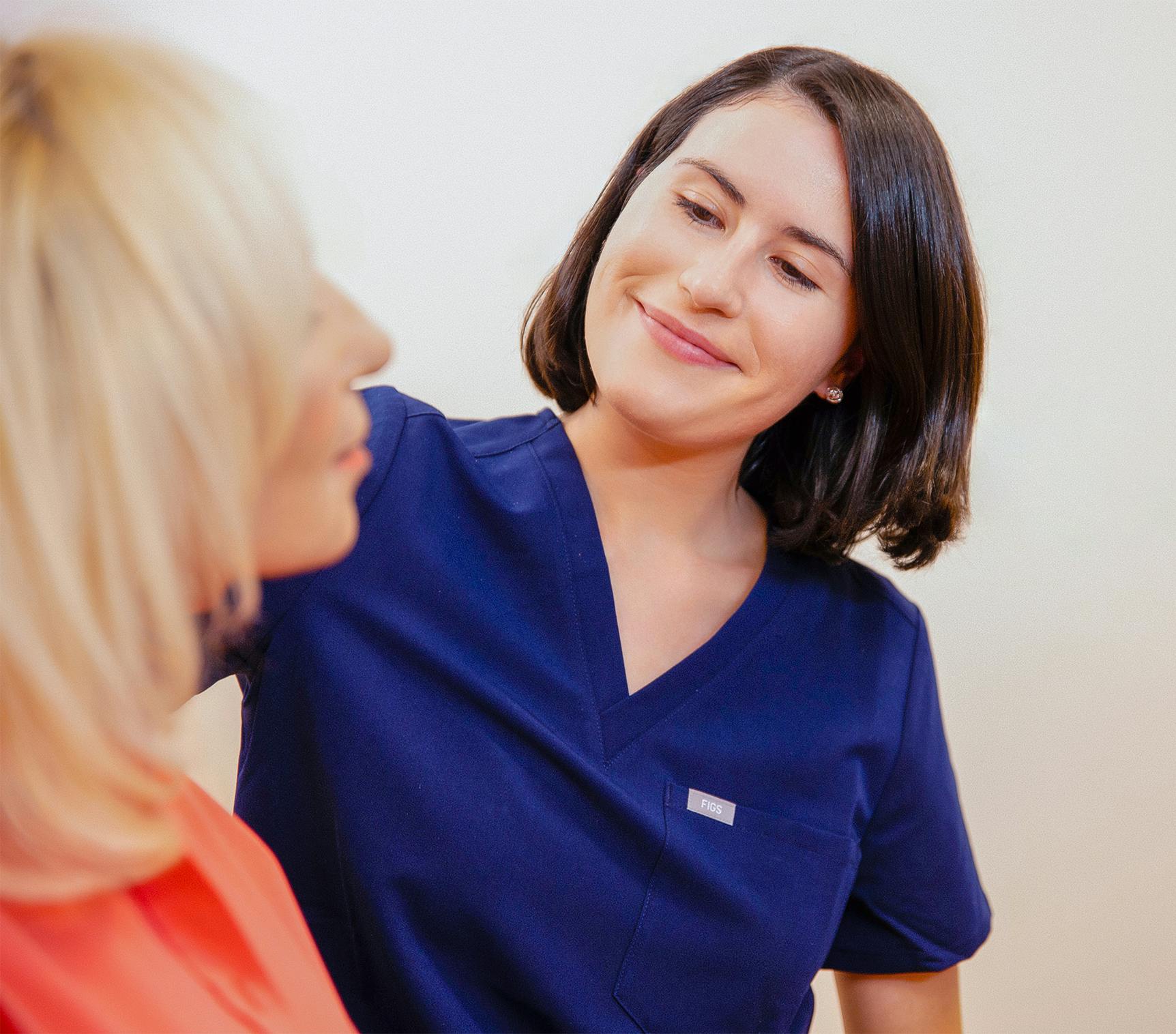 Doctor working with patient