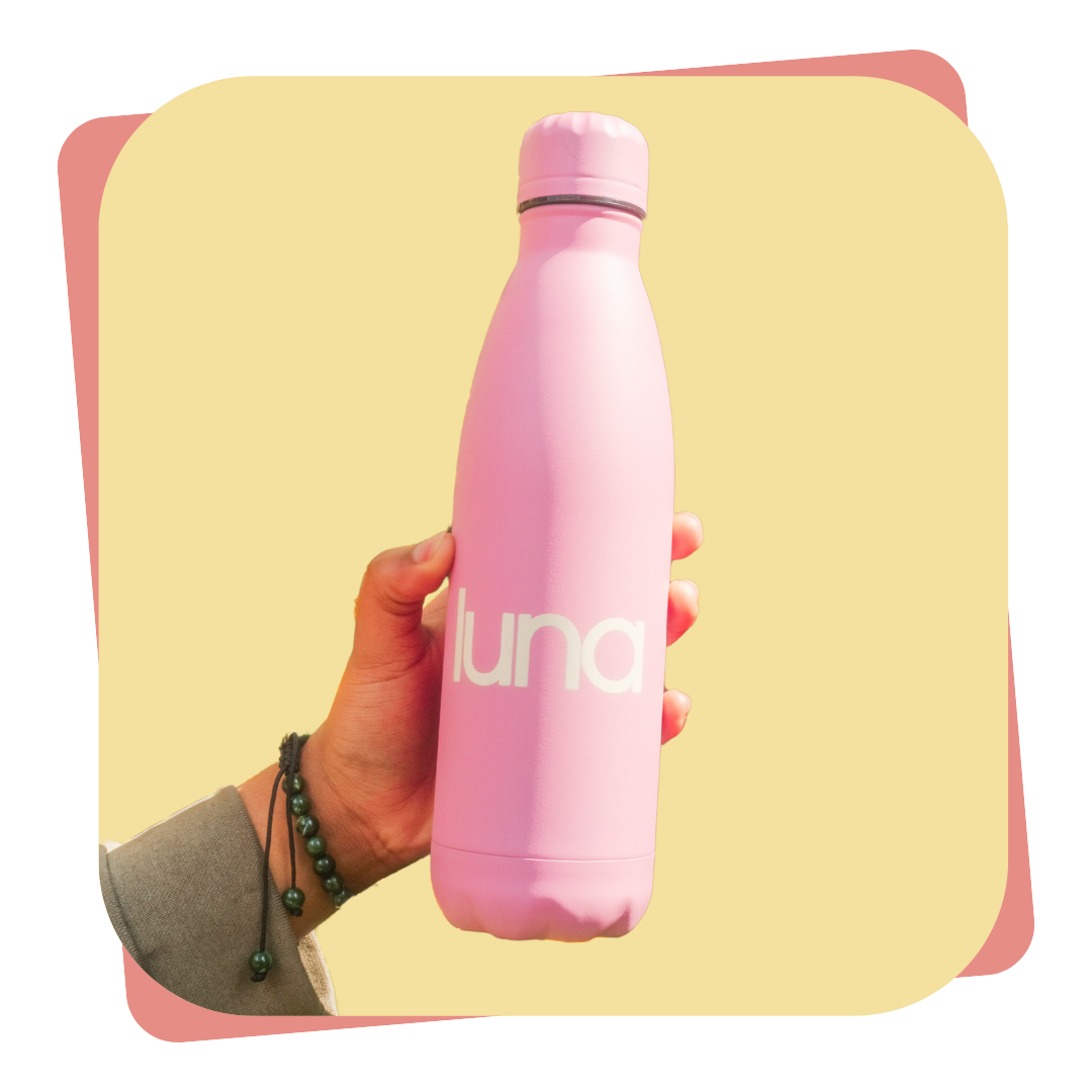 luna pink water bottle