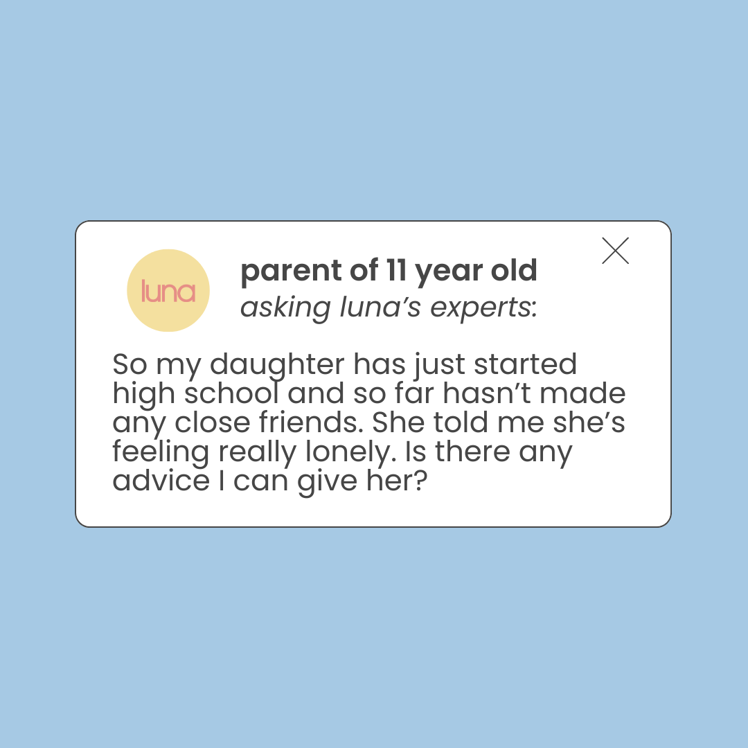 an image of My daughter is new to school and hasn't made friends... article