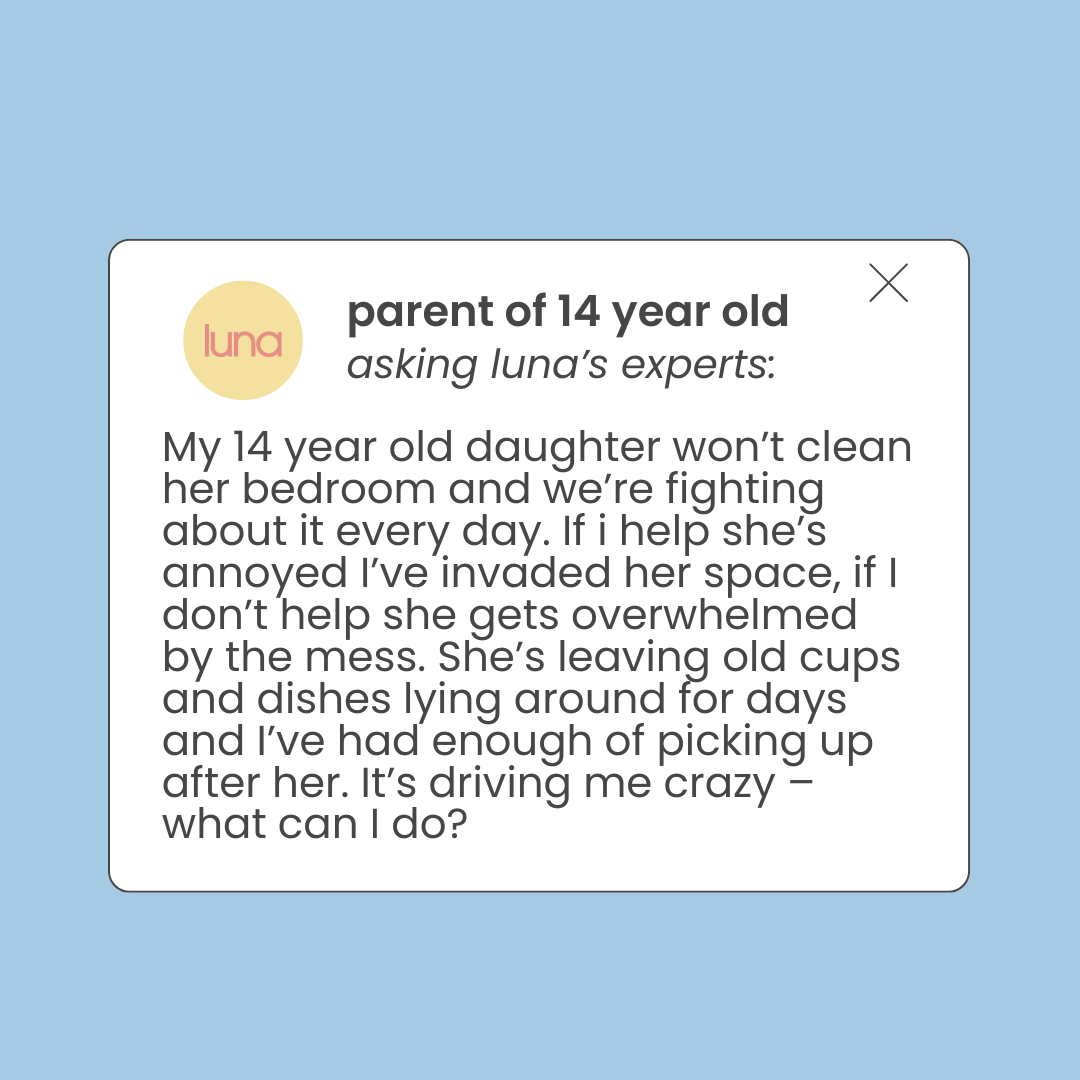 an image of How do I motivate my 14 year old to clean her room? article