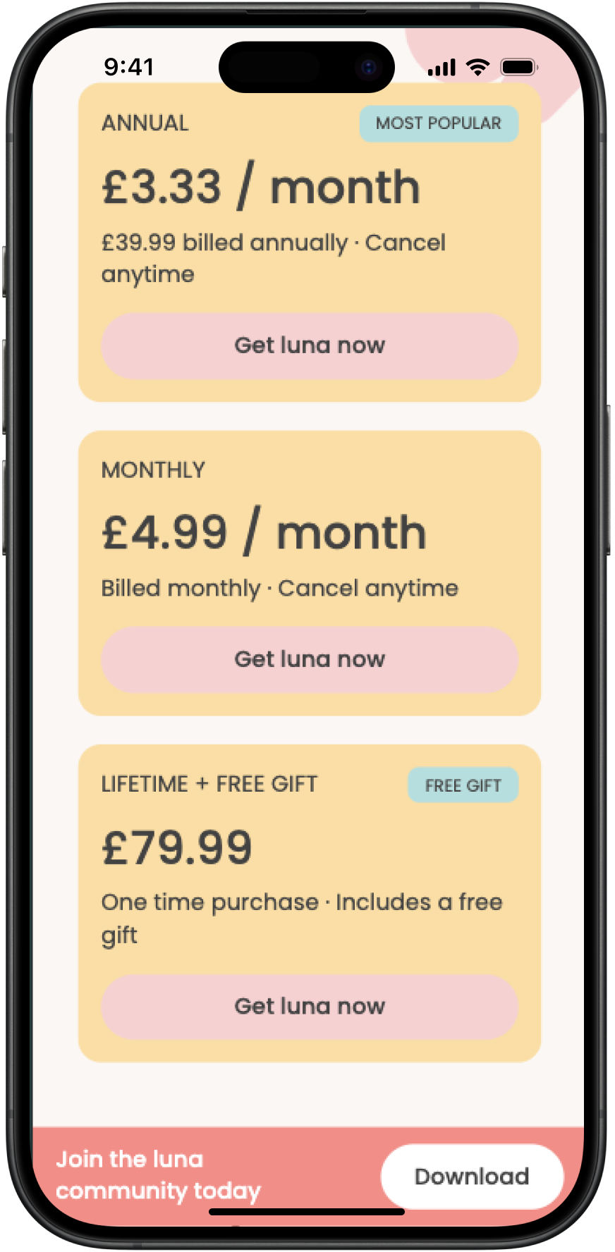 luna subscription - how to buy step 1