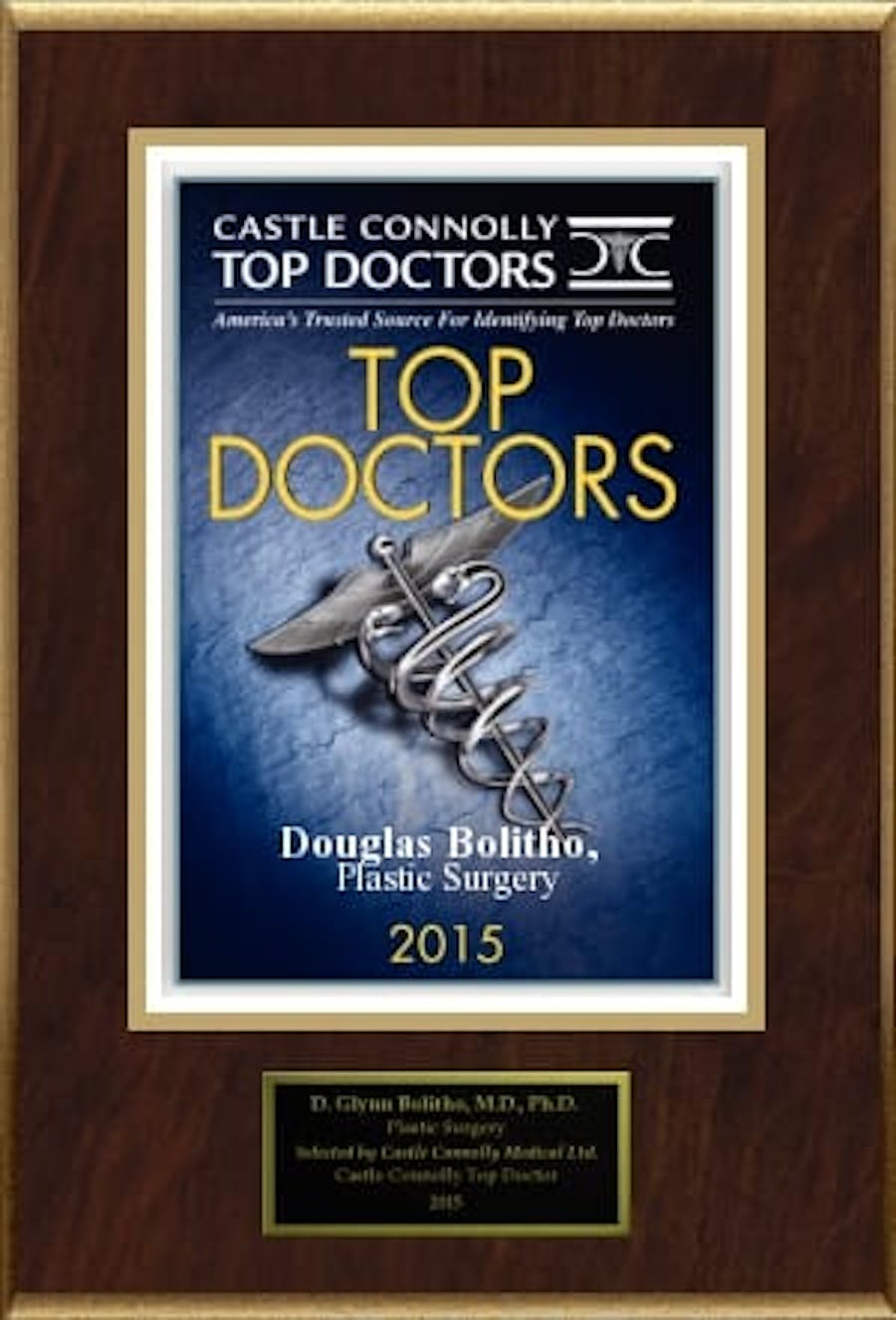 2015 Castle Connolly Top Doctors award Dr. Glynn Bolitho