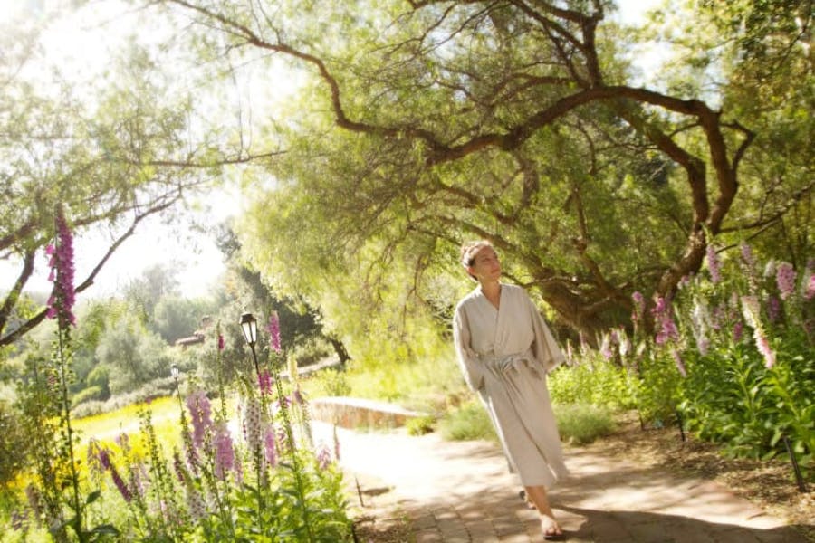 Rancho La Puerta grounds with person walking