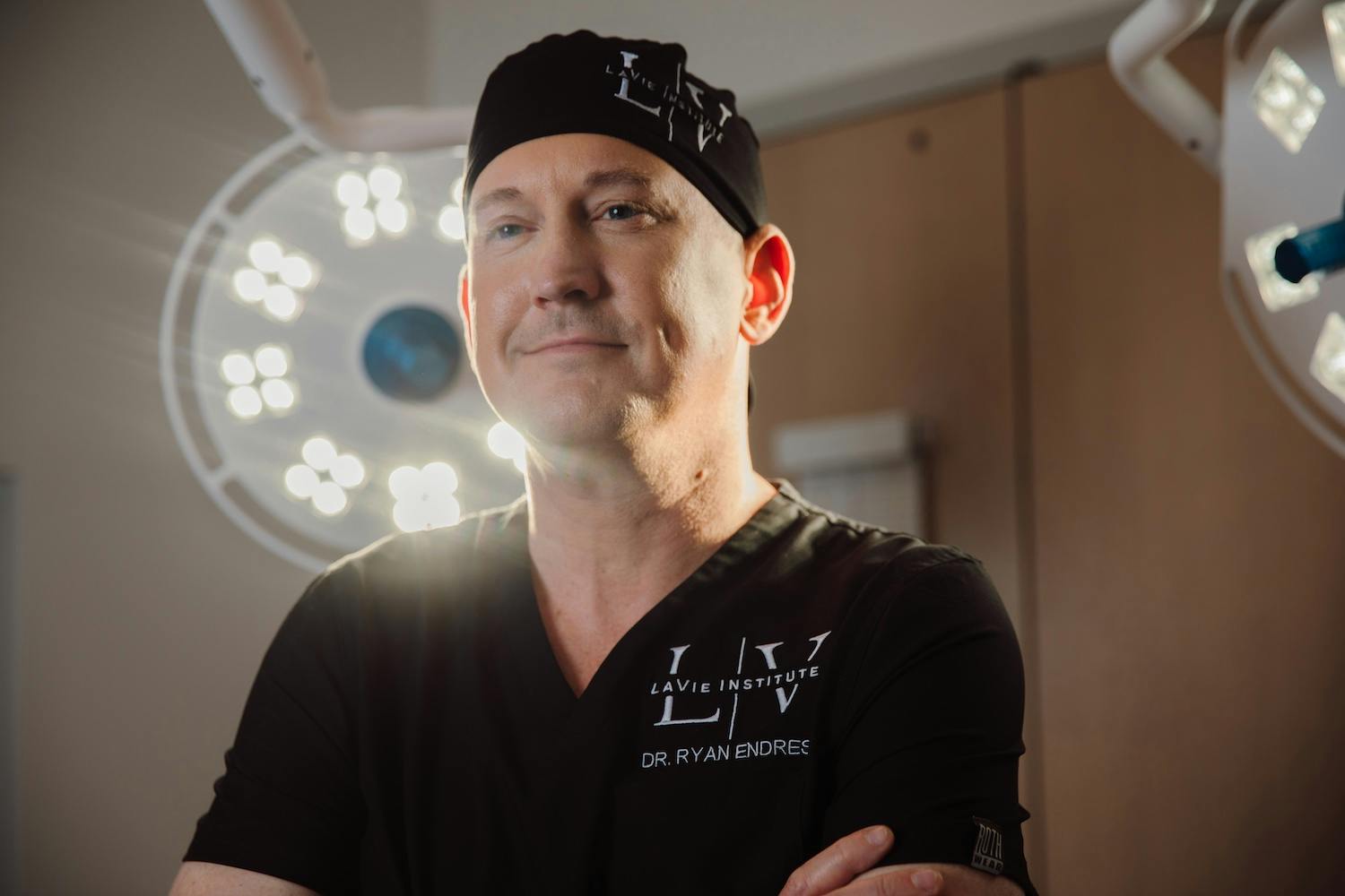 Dr. Ryan Endress with Lavie Institute in a black scrubs