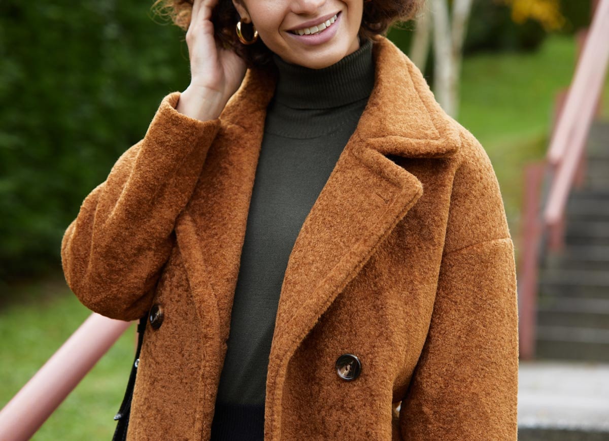 Manteau peluche camel sale